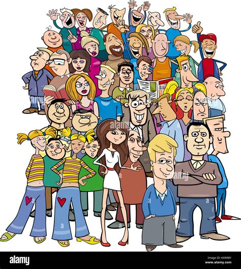 Cartoon Illustration Large Group People Stock Photos & Cartoon Illustration Large Group People ...