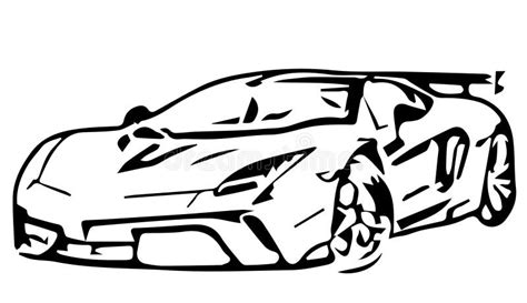 Outline of a Car. Silhouette of a Automobile Stock Illustration ...