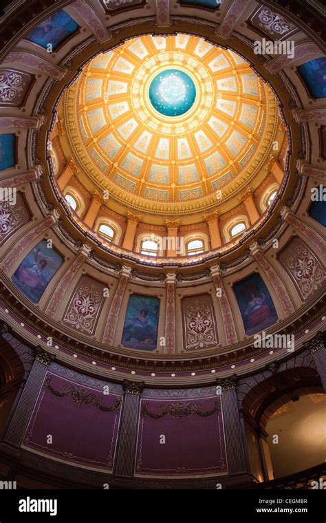 Rotunda and dome of the Michigan State Capitol Building, Lansing ...