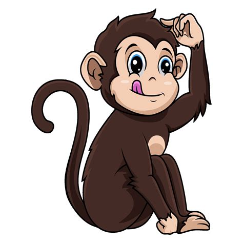 Cute monkey cartoon sitting 25883726 Vector Art at Vecteezy