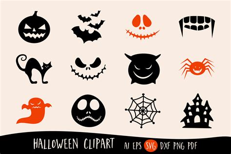 Halloween Scary SVG Clipart Set Graphic by DTCreativeLab · Creative Fabrica