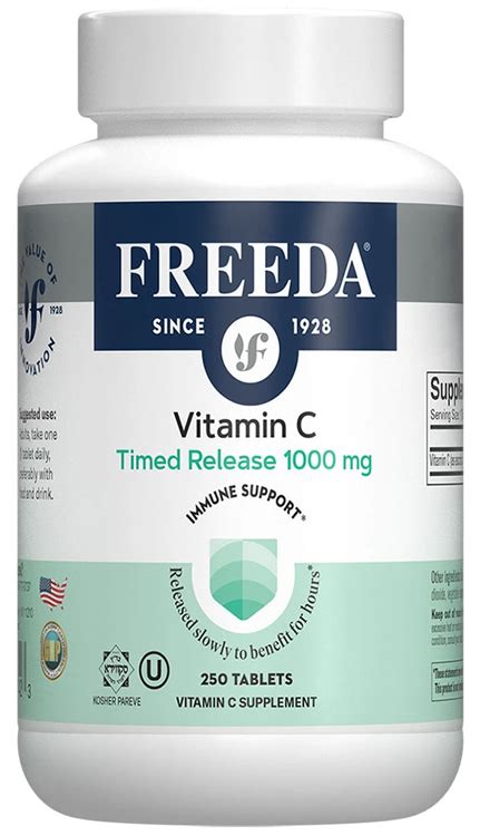 Freeda Kosher Vitamin C Time Release 1000 Mg. 250 Tablets ...