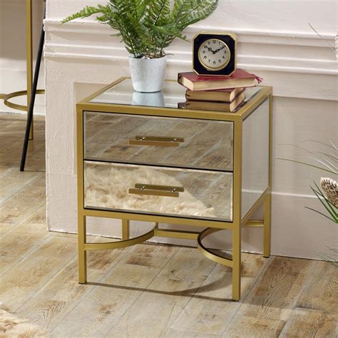 Gold Mirrored Bedside / Occasional Table - Venus Range | Spiegelmöbel, Stilvolles schlafzimmer ...