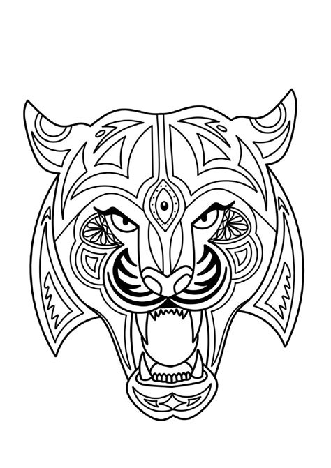 Mandala Tiger Mask Coloring Page - Download, Print Now!