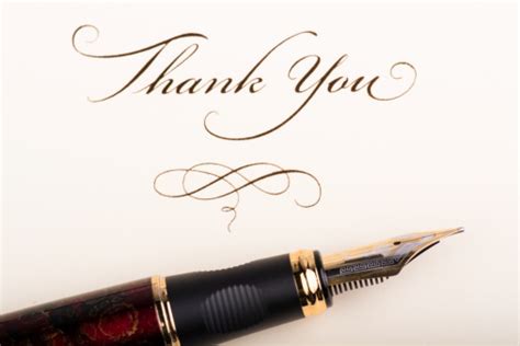 Thank You Note And Pen Stock Photo - Download Image Now - iStock