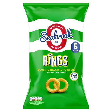 Seabrook Rings Sour Cream & Onion Flavour Corn Snacks 5 x 16g ...