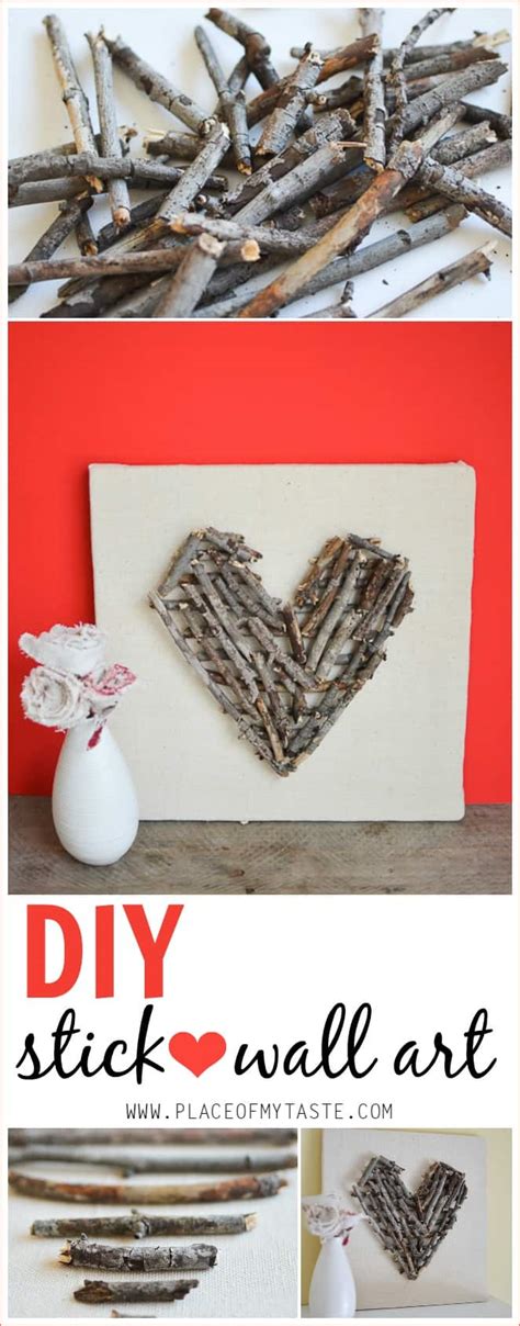 Valentine's Day Blog Hop: DIY stick heart wall art - Place Of My Taste