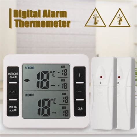 Wireless Digital Freezer Thermometer 2PC Sensor Indoor Outdoor Audible Alarm - Walmart.com