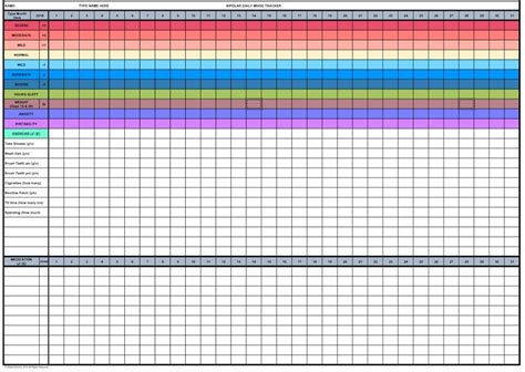 Bipolar Mood Chart - Etsy