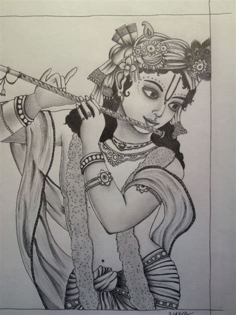 Pencil Drawing Lord Krishna : Radha Krishna Pencil Sketch Sale, Save 60% | Bodendwasuct