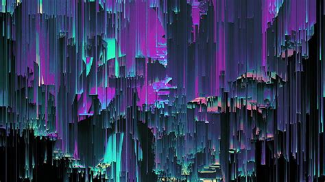 Purple Blue Glitch Interference Stripes Abstraction Abstract, HD ...