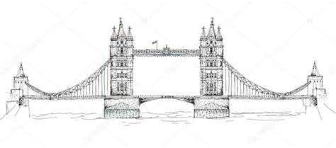 Sketch collection of famous buildings. London, Tower bridge — Stock Photo © irstone #54637353