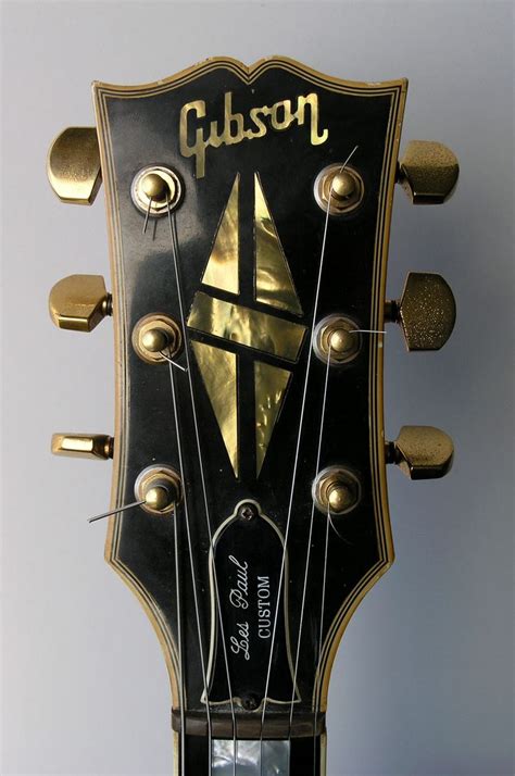 Vintage Gibson Les Paul Custom headstock with Grover tuners and brass nut | Gibson guitars, Bass ...