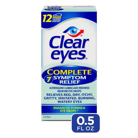 Clear Eyes Complete 7-Symptom Relief Eye Drops, 0.5 Oz. - Walmart.com