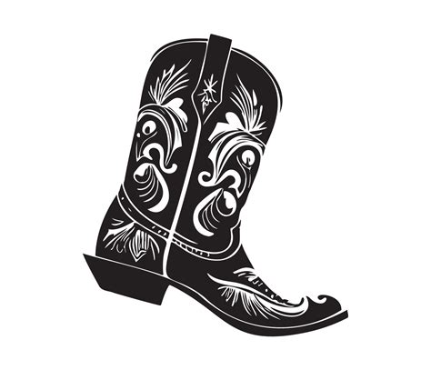 Cowboy boots, Cowgirl boots vector black graphic illustration 22664889 Vector Art at Vecteezy