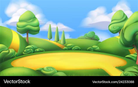 Nature landscape park 3d background Royalty Free Vector