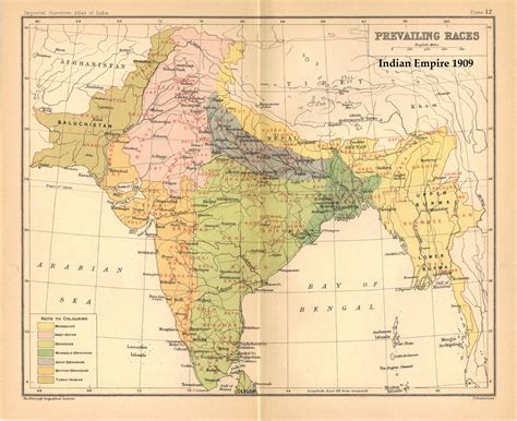 British map of the prevailing races within India [1425x625] : r/MapPorn