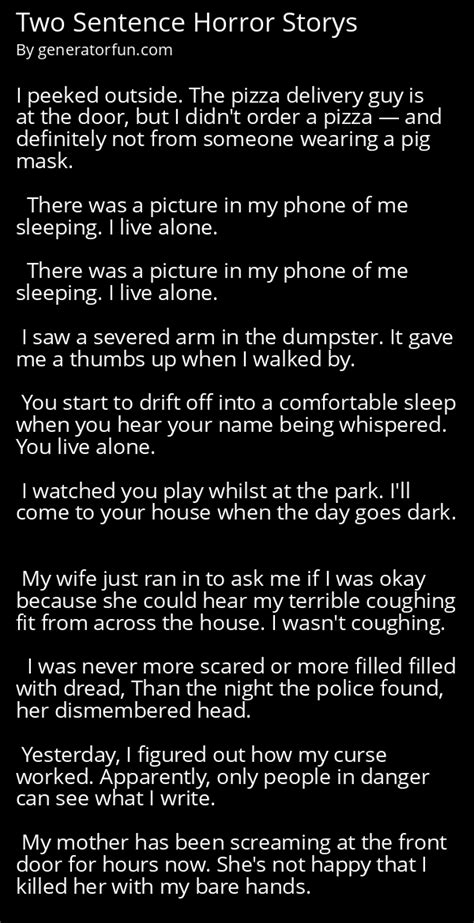 Two Sentence Horror Story Generator - Generate a Random Two Sentence ...