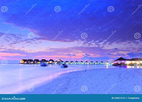 Maldives island sunset stock photo. Image of destinations - 22821212