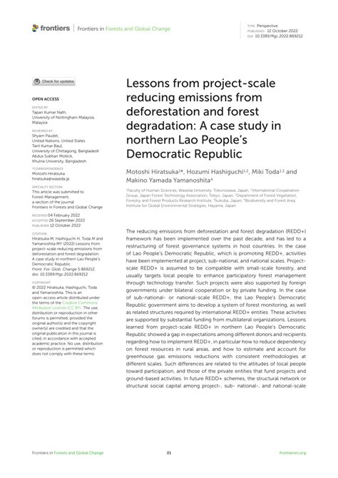 (PDF) Lessons from project-scale reducing emissions from deforestation ...