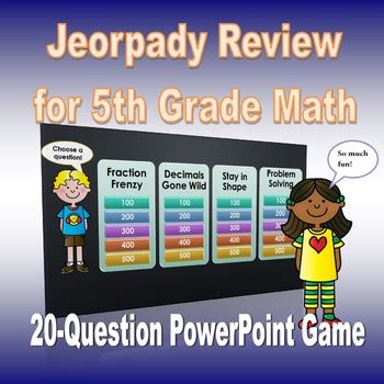 Fifth Grade Math Review Jeopardy by Math Diva Productions | TpT