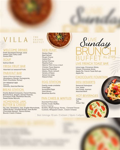 Villa the grand Buffet Lake City Menu Price - Story.com.pk