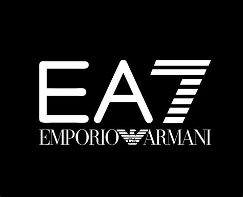 Emporio Armani EA7 Brand Logo Clothes Symbol White Design Fashion Vector Illustration With Black ...