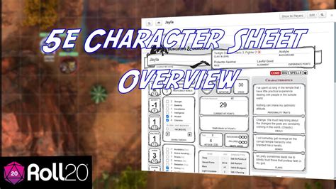 Roll20 5e Character Sheet Overview - YouTube