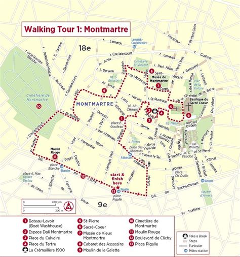 Maps in Paris | Frommer's | Paris walking tour, Walking tour, Montmartre