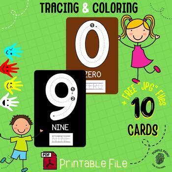 Tracing Numbers 1-9 Flashcards, Identify and trace the numbers from 1 to 9