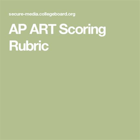 AP ART Scoring Rubric | Ap art, Ap drawing, Art studios