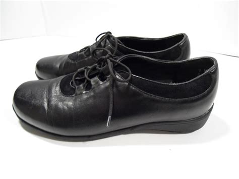 NICE Women's MUNRO Black Leather Comfort Walking Nursing Shoes -9 WW USA MADE | Nursing shoes ...