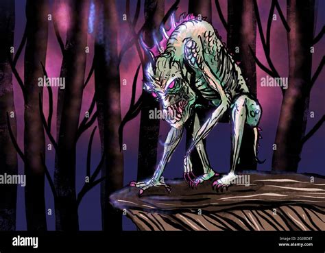 Chupacabra cryptid illustration Stock Photo - Alamy