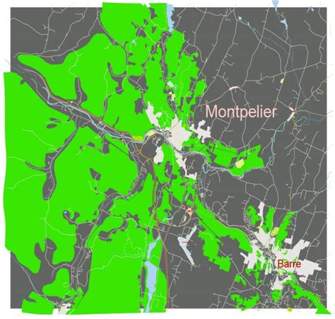 Montpelier Vermont US: Free download vector map of Montpelier Vermont US in Ai, PDF, SVG