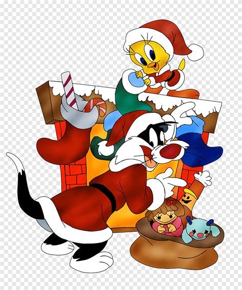 Tweety Sylvester Bugs Bunny Looney Tunes Christmas, cartoon christmas, holidays, vertebrate png ...