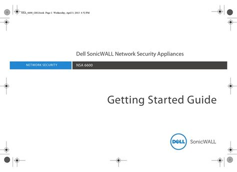 DELL SONICWALL NSA 6600 FIREWALL GETTING STARTED MANUAL | ManualsLib