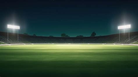 Premium AI Image | Cricket stadium in lights and flashes Generative ai