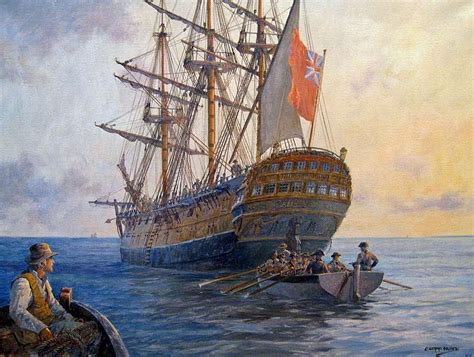 Geoff Hunt. Off the Isle of Shoals, HMS AMERICA, July 11, 1750. J. Russell Jinishian Gallery ...