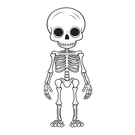 Skeleton Printables Black And White Drawing Outline Sketch Vector, Skeleton Drawing, Wing ...