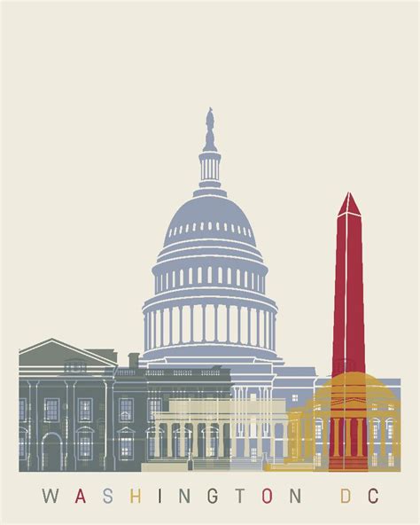 Washington DC skyline poster 8x10 in. to 12x16 in. Fine Art | Etsy in ...