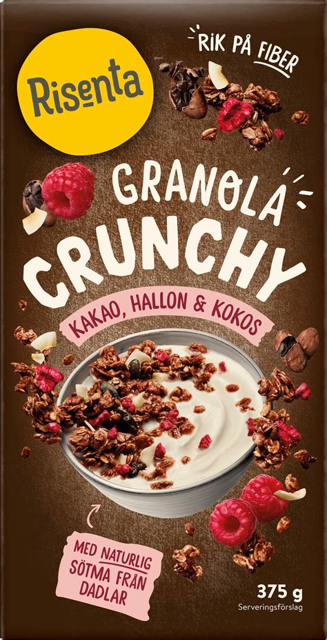 Köp Risenta Granola Crunchy Kakao, Hallon & Kokos 375g | Apohem