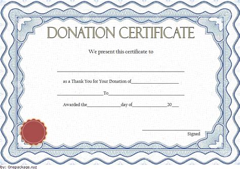 Free Printable Donation Certificate Templates