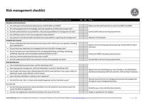 Risk Management Checklist - 10+ Examples, Format, Pdf