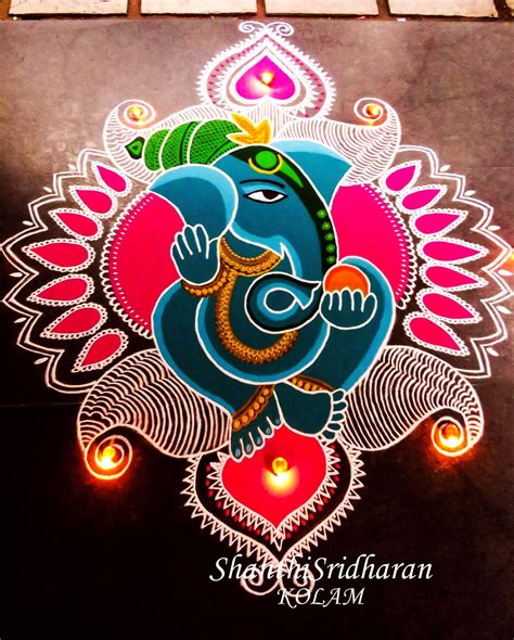 Beautiful Lord Ganesh Rangoli Designs For Diwali Home Decoration # ...