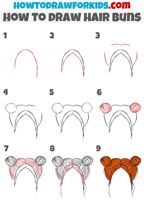 How to Draw Hair Buns - Easy Drawing Tutorial For Kids