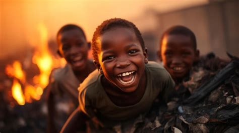 Premium Photo | Happy African children are smiling outdoors