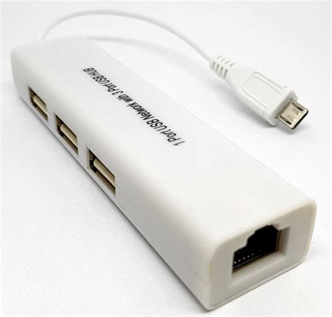 Ethernet Hub and USB Hub w/ Micro USB OTG Connector - Elmwood Electronics