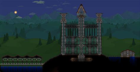 You ever just build a castle complete with a bridge and training ground : r/Terraria