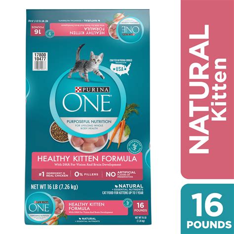 Purina ONE Natural Dry Kitten Food, Healthy Kitten, 16 lb. Bag ...