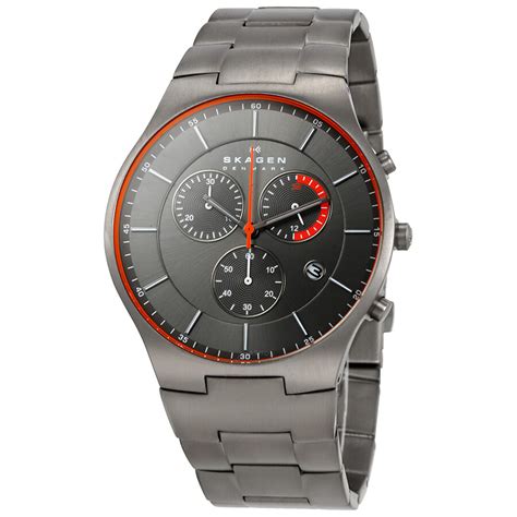 Skagen Balder Chronograph Grey Dial Titanium Men's Watch SKW6076 - Titanium - Skagen - Watches ...